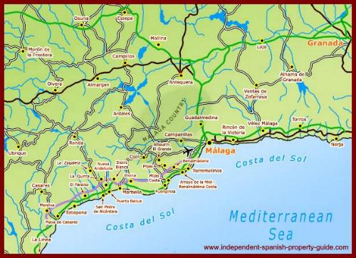 Map of the Costa del Sol