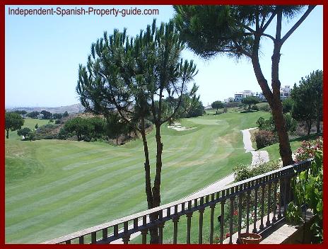 Golf property in Spain - a view from the balcony