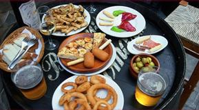 Eating snacks or tapas in Spain