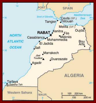 where is morocco located? Map